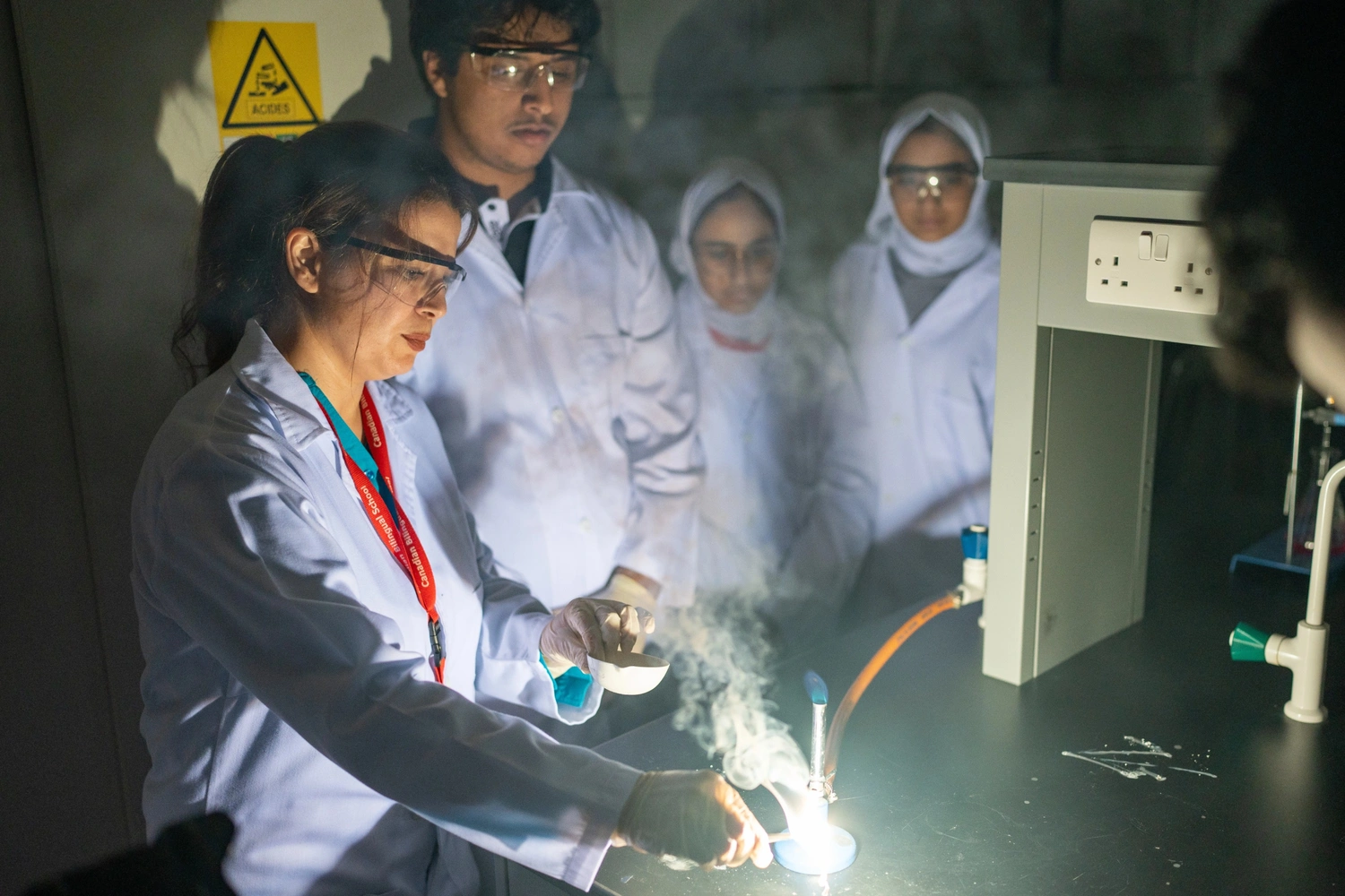 Science lab banner, Canadian Bilingual School Kuwait